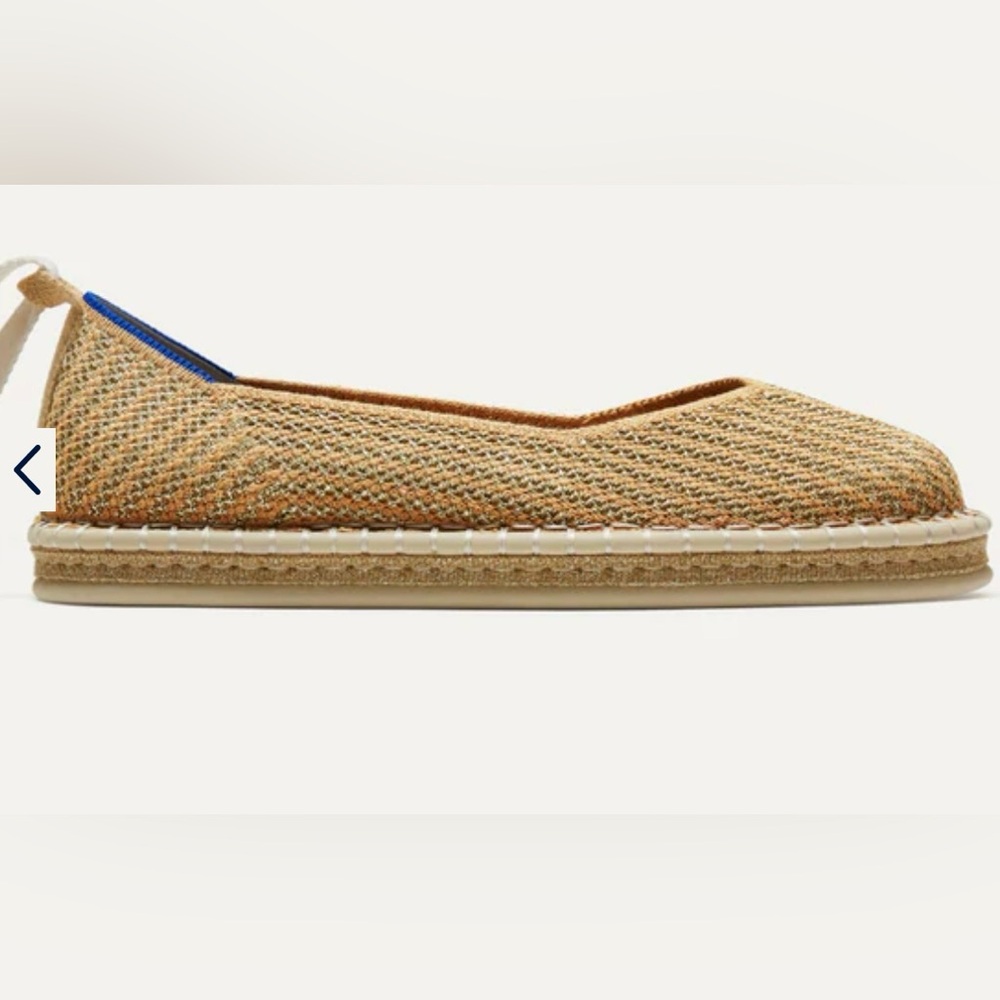 NWOT Rothy’s golden espadrilles. Worn once. In excellent condition.